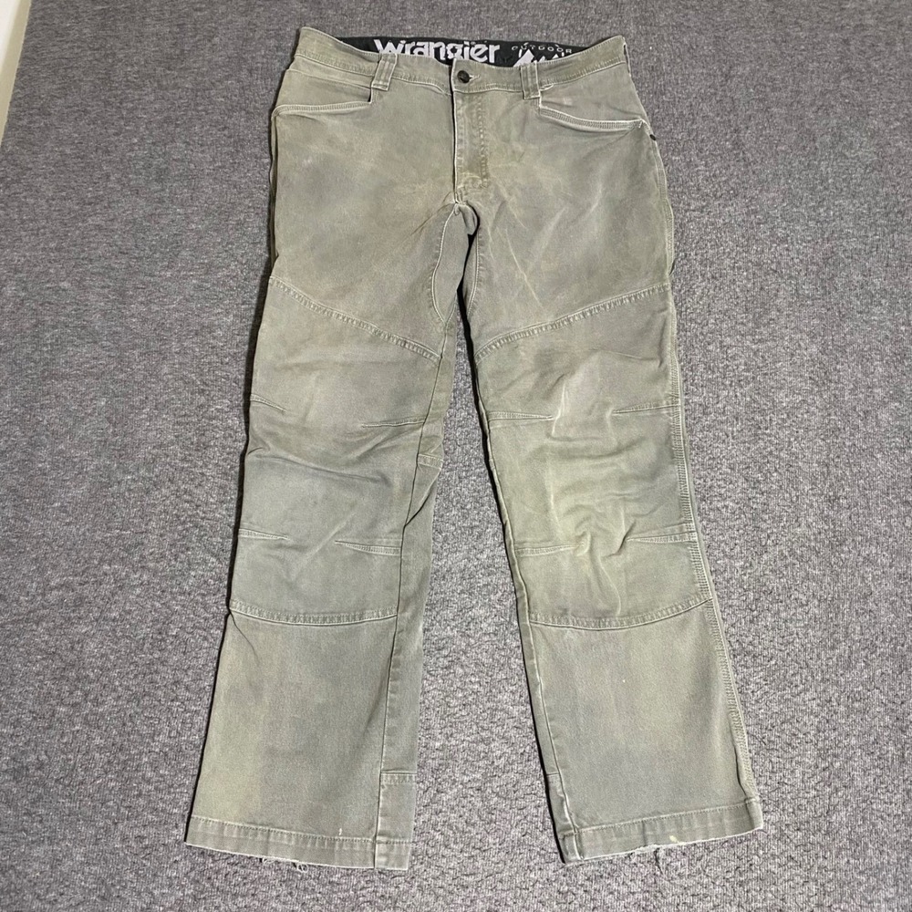 Wrangler Outdoor Series Mens 34x29 Utility Pants Olive Green NS857SO Stretch